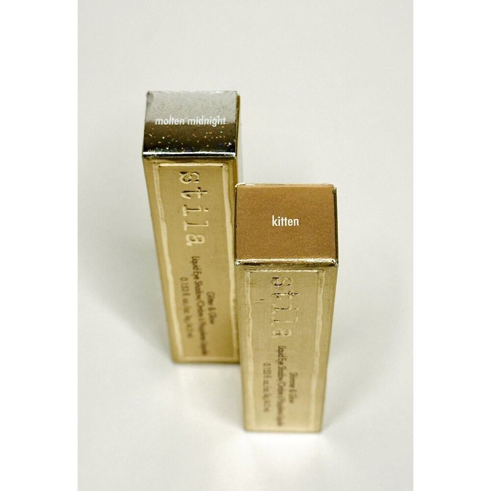 Set Of 2 Stila Shimmer & Glow Liquid Eye Shadow - Molten & Kitten -0.153 oz NIB